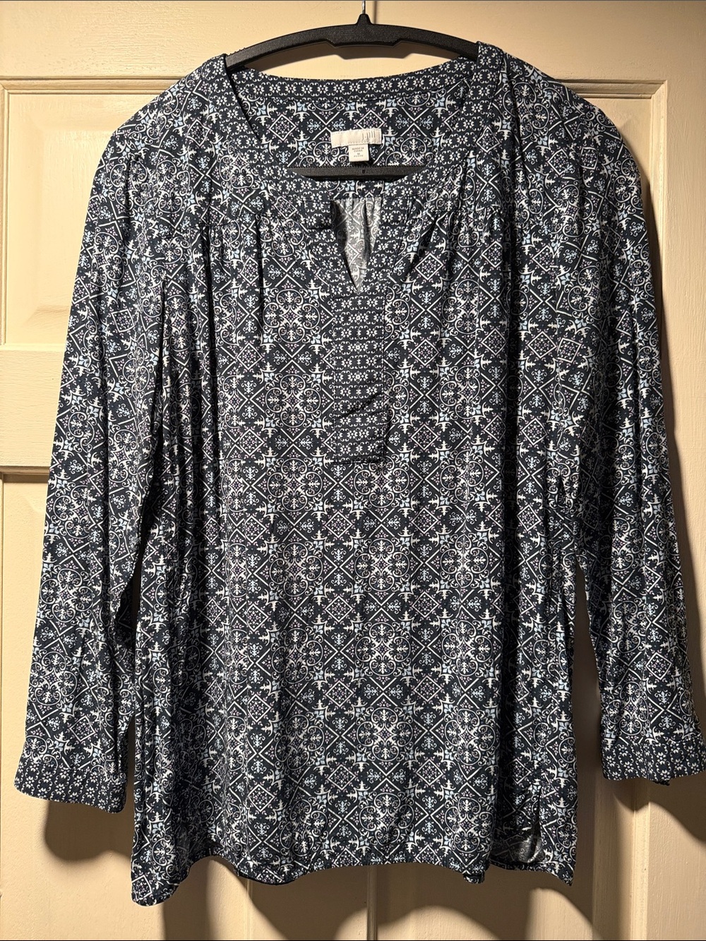 J. Jill Rayon Button Front Blouse MP Gray